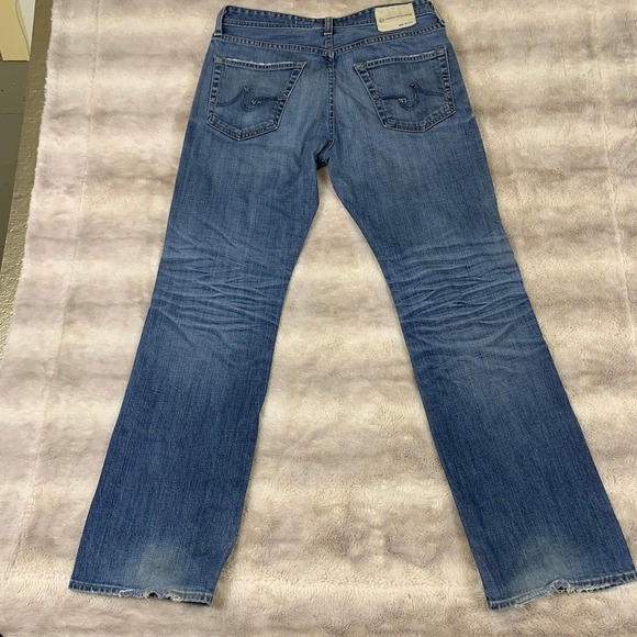 AG Adriano Goldschmied Protege Straight Leg Jeans Mens 34 Blue Distressed - Picture 10 of 11
